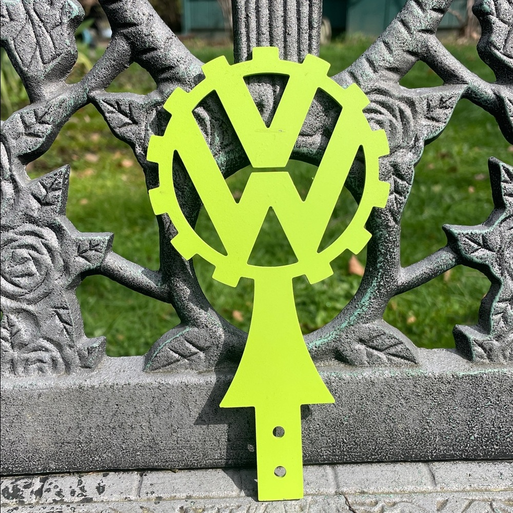 Metal Art VW Emblem License Topper, Bumper Badge.